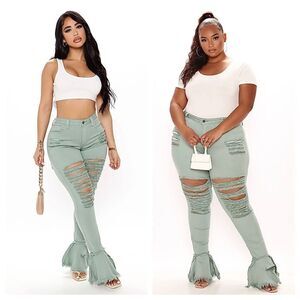 Fashion Nova Fray What You Mean Flare Leg Jeans 20